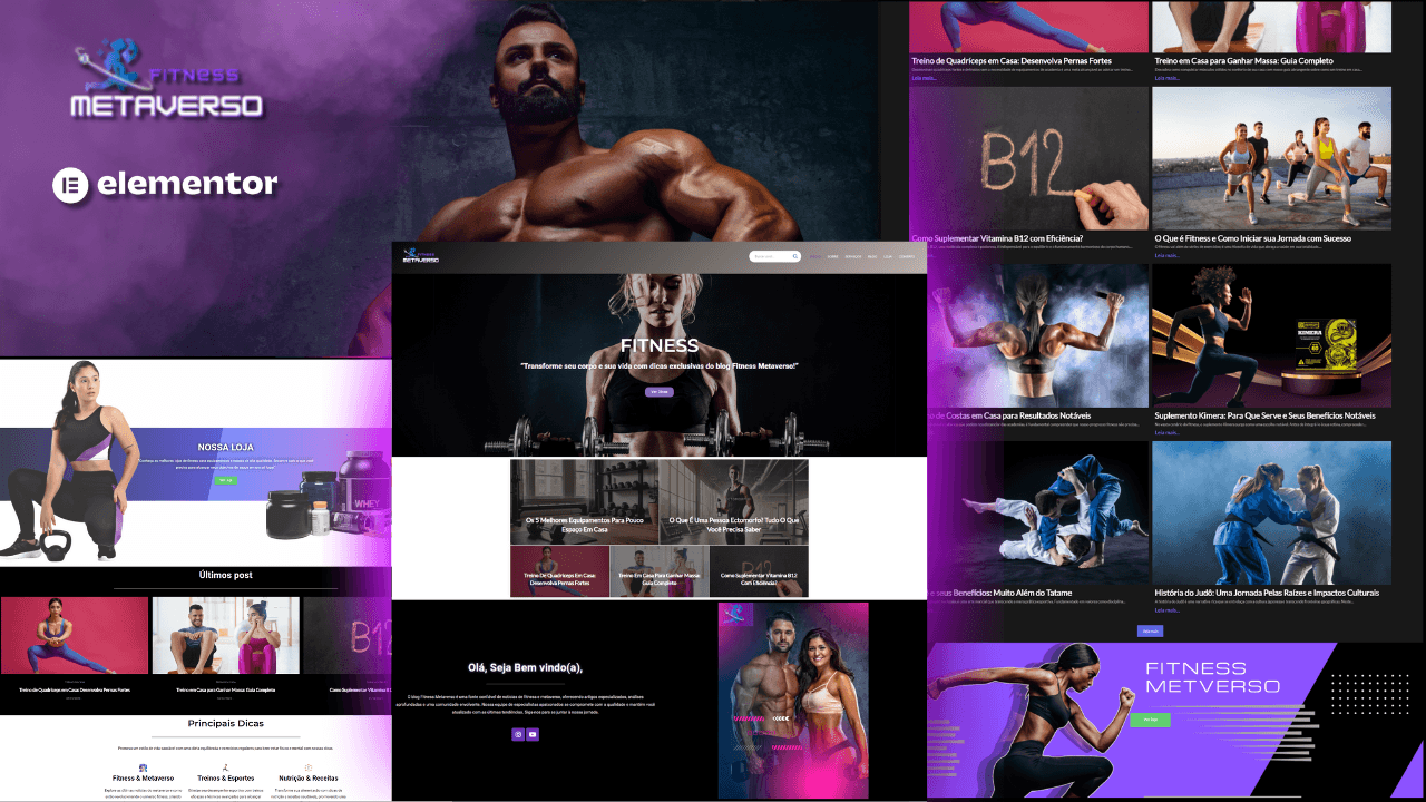 Modelo projeto blog fitness metaverso