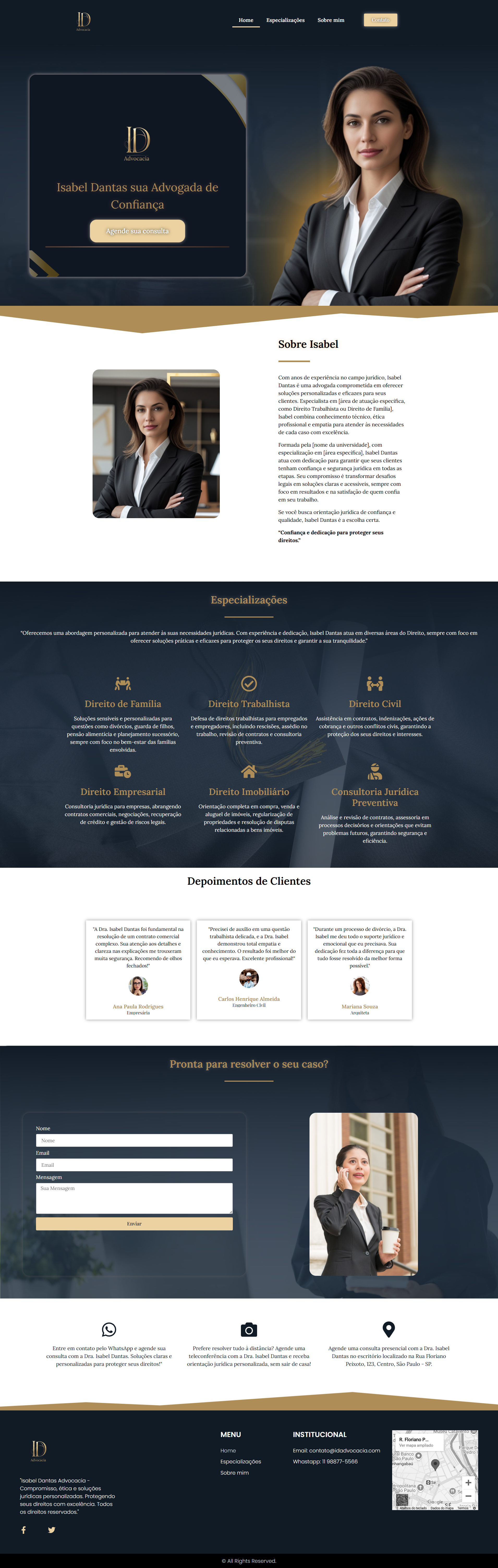 Projeto modelo Isabel Dantas advocacia